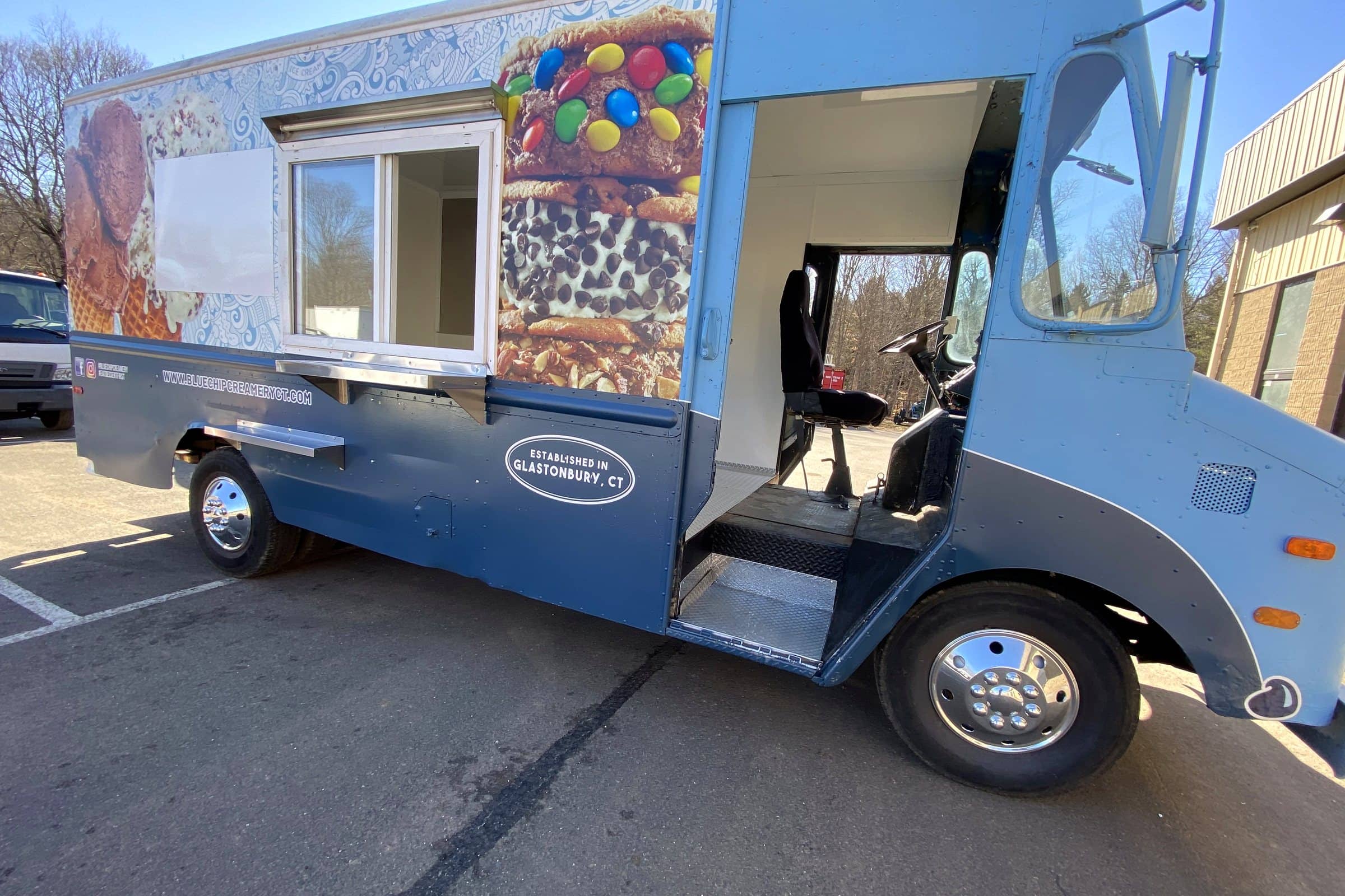 Blue Chip Creamery original ice cream truck exterior
