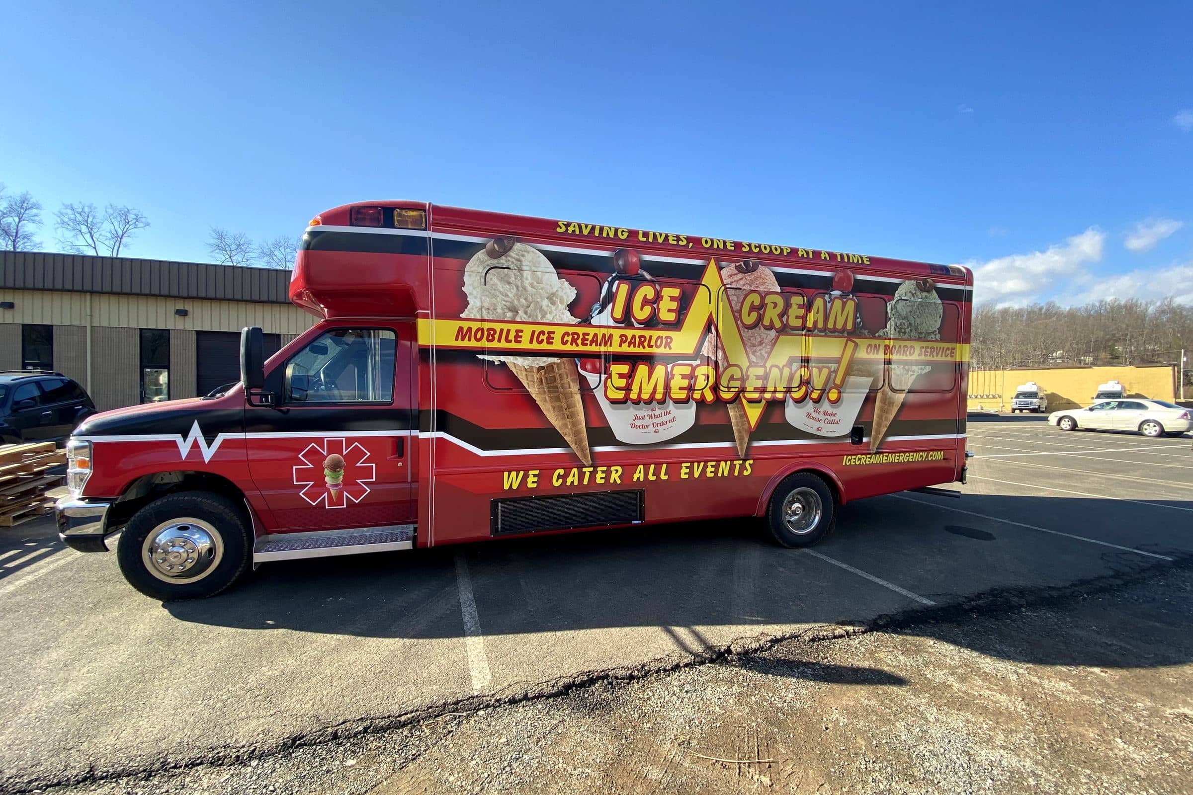 Ice Cream Emergency mobile ice cream shop exterior