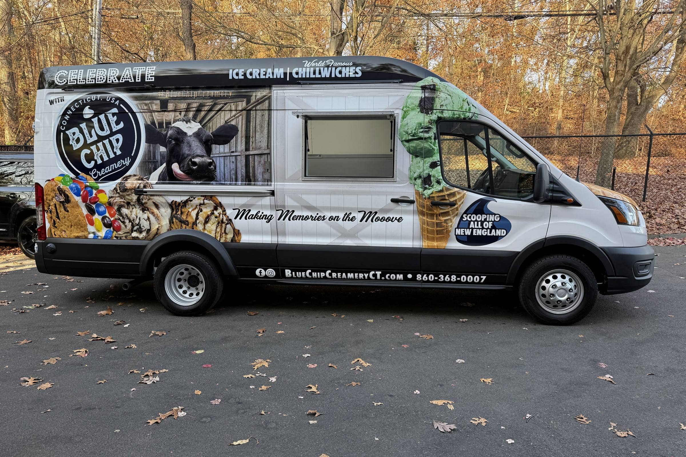 Blue Chip Creamery ice cream truck exterior